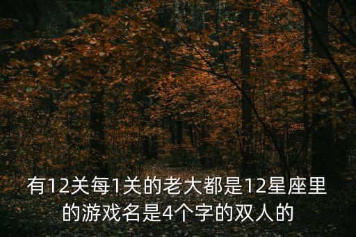 有12关每1关的老大都是12星座里的游戏名是4个字的双人的