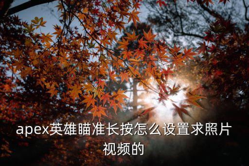 apex手游按键怎么设置，apex英雄瞄准长按怎么设置求照片视频的