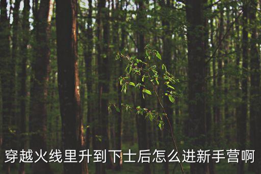 穿越火线里升到下士后怎么进新手营啊