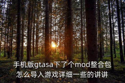 手机版gtasa下了个mod整合包怎么导入游戏详细一些的讲讲