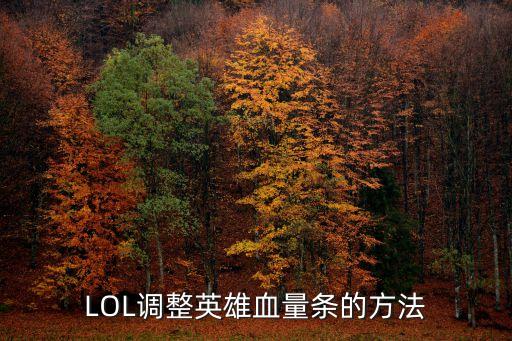 LOL调整英雄血量条的方法