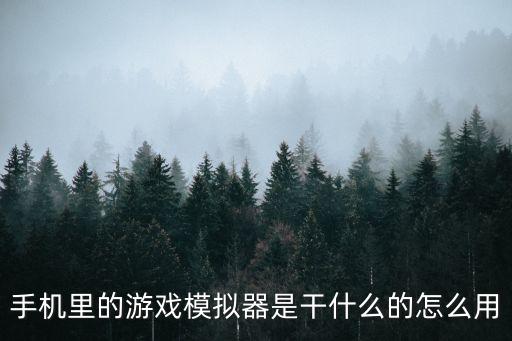 手机里的游戏模拟器是干什么的怎么用