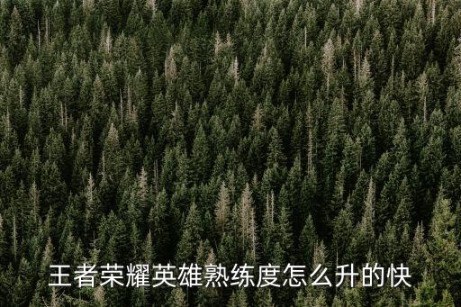 王者荣耀英雄熟练度怎么升的快