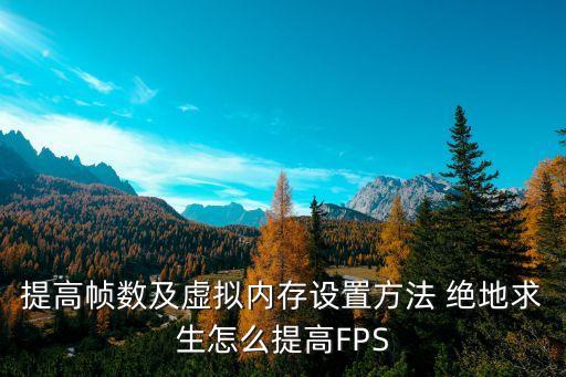 提高帧数及虚拟内存设置方法 绝地求生怎么提高FPS