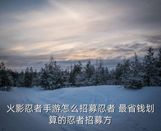 火影忍者手游怎么招募忍者 最省钱划算的忍者招募方