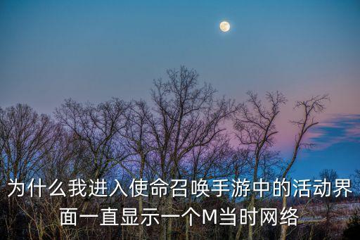 为什么我进入使命召唤手游中的活动界面一直显示一个M当时网络