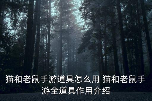 猫和老鼠手游道具怎么用 猫和老鼠手游全道具作用介绍
