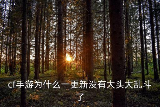 cf手游为什么一更新没有大头大乱斗了