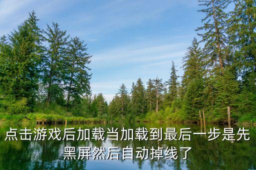 点击游戏后加载当加载到最后一步是先黑屏然后自动掉线了