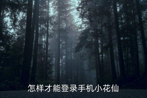 怎样才能登录手机小花仙