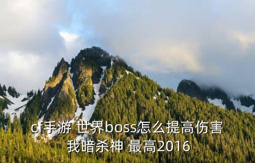 cf手游 世界boss怎么提高伤害 我暗杀神 最高2016