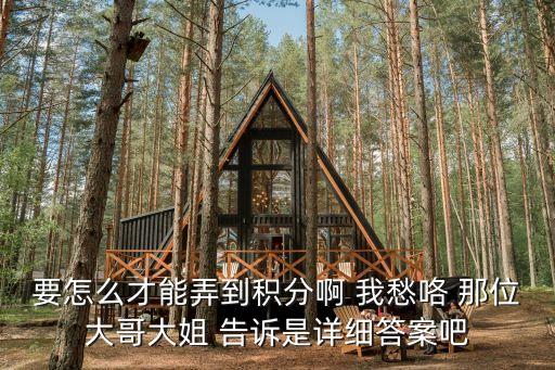 要怎么才能弄到积分啊 我愁咯 那位大哥大姐 告诉是详细答案吧