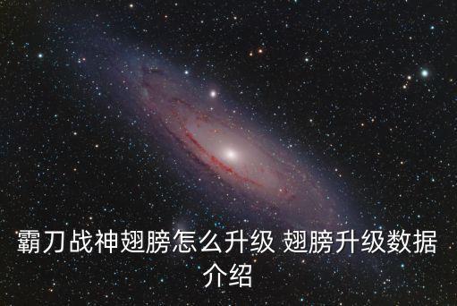 霸刀战神翅膀怎么升级 翅膀升级数据介绍