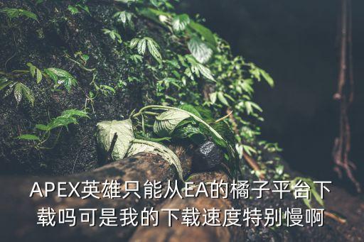 APEX英雄只能从EA的橘子平台下载吗可是我的下载速度特别慢啊