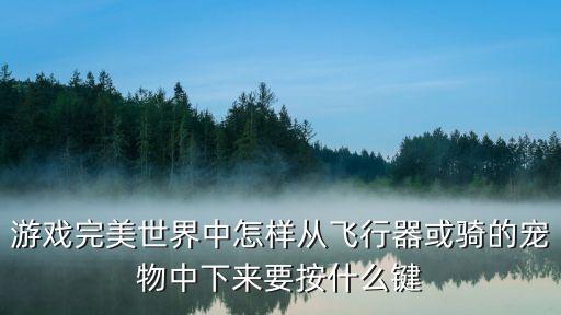 游戏完美世界中怎样从飞行器或骑的宠物中下来要按什么键