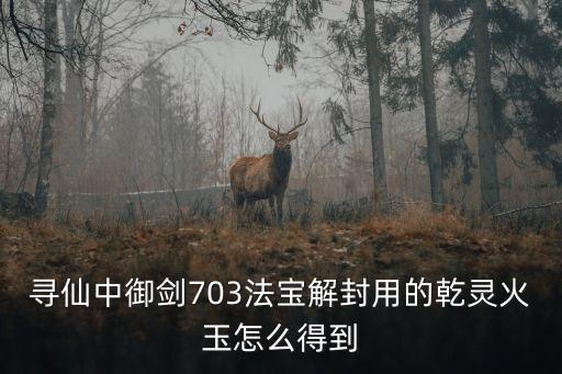 天刀手游怎么获得气韧原石，寻仙中御剑703法宝解封用的乾灵火玉怎么得到