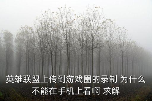 英雄联盟上传到游戏圈的录制 为什么不能在手机上看啊 求解