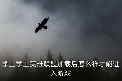 掌上掌上英雄联盟加载后怎么样才能进入游戏