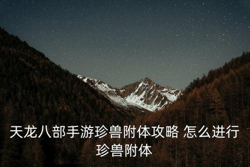 天龙八部手游珍兽附体攻略 怎么进行珍兽附体