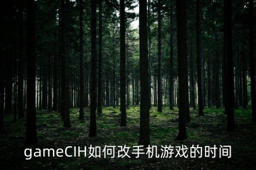 gameCIH如何改手机游戏的时间