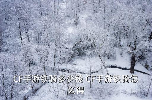CF手游铁骑多少钱 CF手游铁骑怎么得