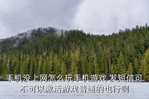 手机没上网怎么玩手机游戏 发短信可不可以激活游戏普通的也行啊