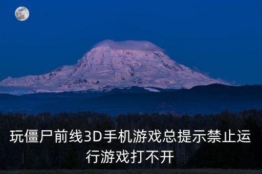 玩僵尸前线3D手机游戏总提示禁止运行游戏打不开