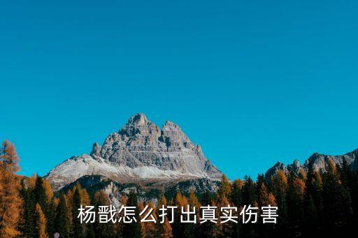 杨戬怎么打出真实伤害
