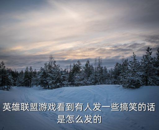 英雄联盟游戏看到有人发一些搞笑的话是怎么发的