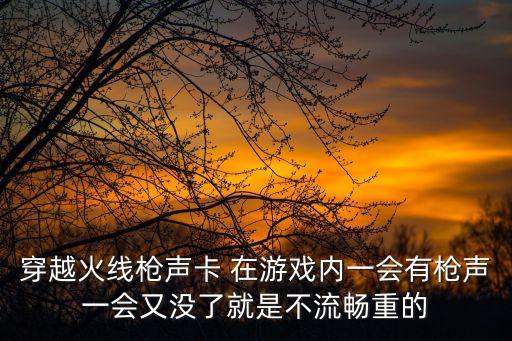 穿越火线枪声卡 在游戏内一会有枪声一会又没了就是不流畅重的