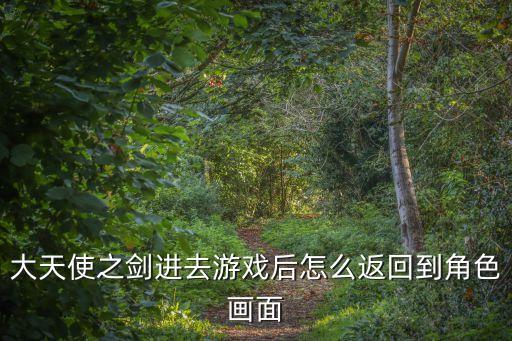大天使之剑进去游戏后怎么返回到角色画面