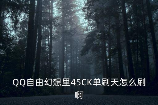 QQ自由幻想里45CK单刷天怎么刷啊