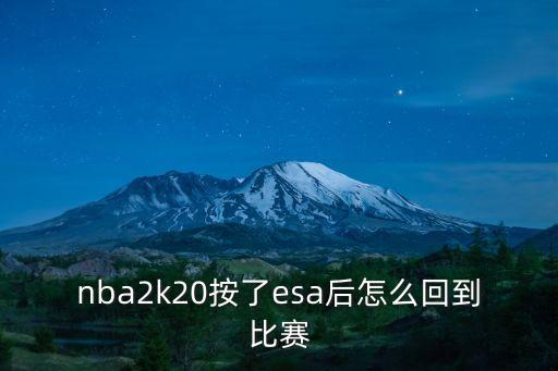 nba2k20按了esa后怎么回到比赛