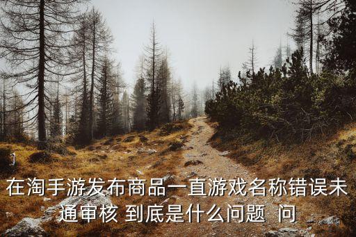 在淘手游发布商品一直游戏名称错误未通审核 到底是什么问题  问