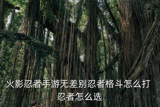 火影忍者手游无差别忍者格斗怎么打 忍者怎么选