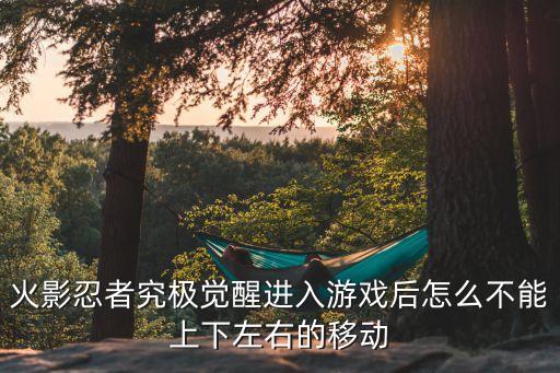 火影忍者究极觉醒进入游戏后怎么不能上下左右的移动