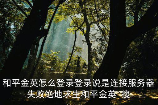 和平金英怎么登录登录说是连接服务器失败绝地求生和平金英 搜