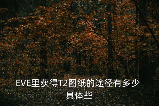 EVE里获得T2图纸的途径有多少 具体些