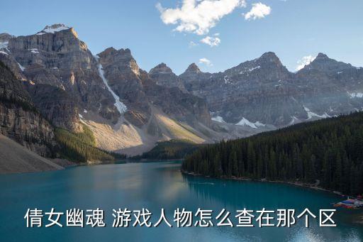 倩女幽魂 游戏人物怎么查在那个区