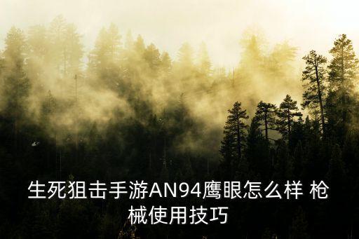 生死狙击手游AN94鹰眼怎么样 枪械使用技巧