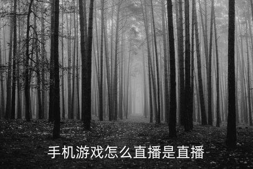 手机游戏怎么直播是直播