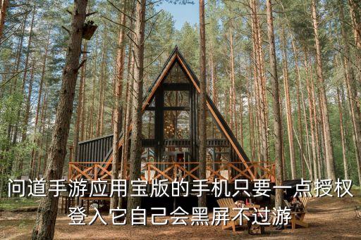 问道手游应用宝版的手机只要一点授权登入它自己会黑屏不过游