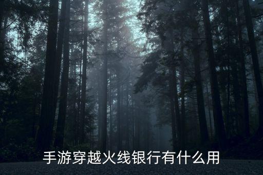 手游穿越火线银行有什么用