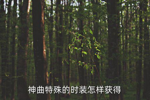 神曲特殊的时装怎样获得