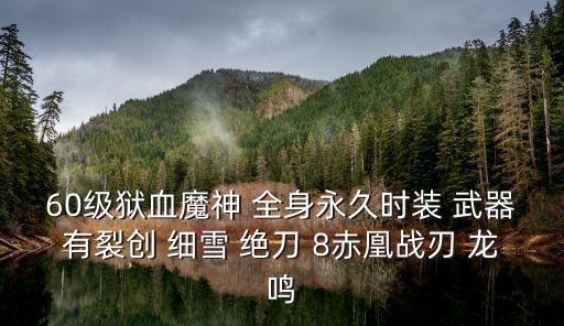 60级狱血魔神 全身永久时装 武器有裂创 细雪 绝刀 8赤凰战刃 龙鸣