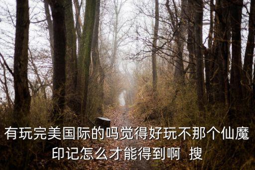 有玩完美国际的吗觉得好玩不那个仙魔印记怎么才能得到啊  搜