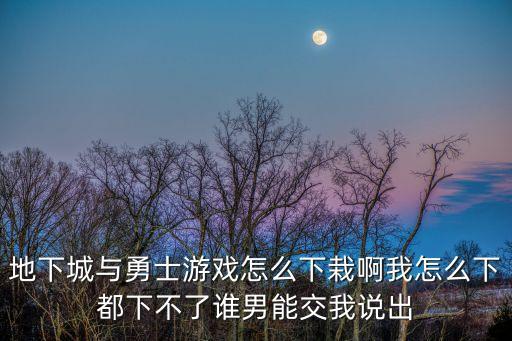 地下城与勇士游戏怎么下栽啊我怎么下都下不了谁男能交我说出