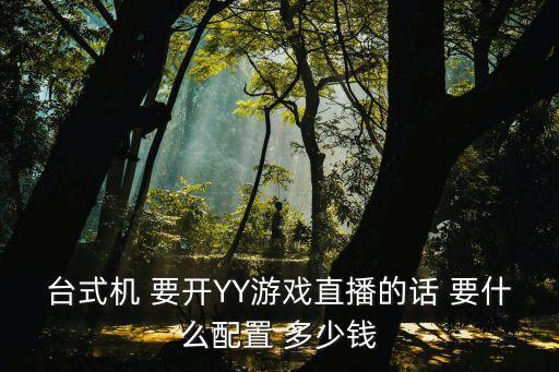 台式机 要开YY游戏直播的话 要什么配置 多少钱