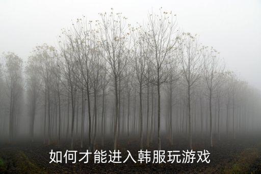 如何才能进入韩服玩游戏