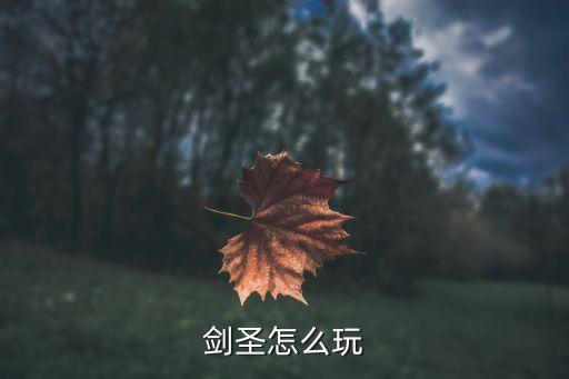 剑圣怎么玩